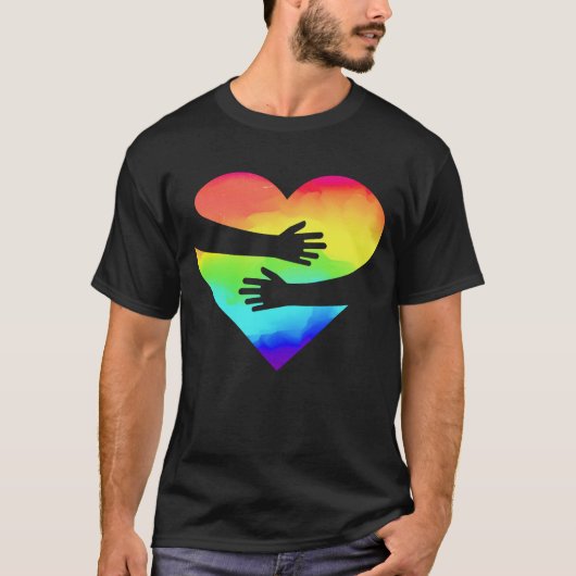 Pride love hugs t-shirt (Voorkant)