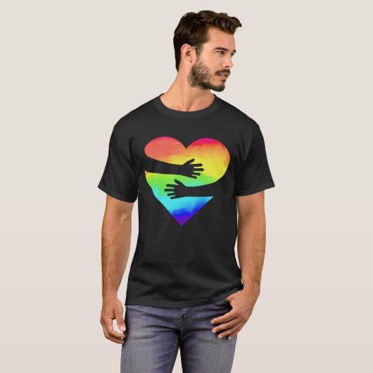 Pride love hugs t-shirt (Voorkant volledig)