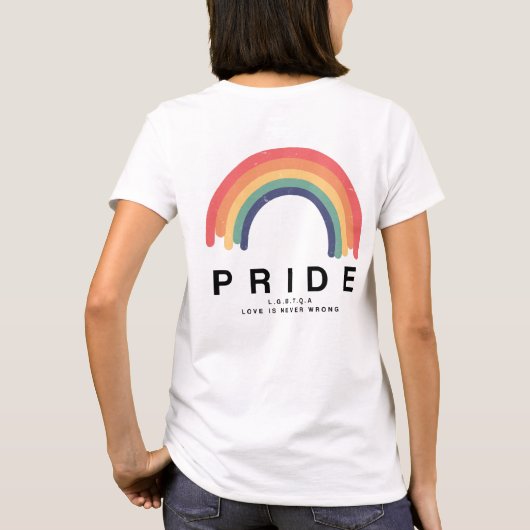 Pride Love Wins Colorful Rainbow LGBTQ T-shirt (Achterkant)