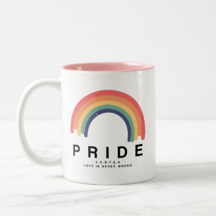 Pride Love Wins Colorful Rainbow LGBTQ Tweekleurige Koffiemok