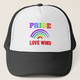 Pride Love Wins LGBT Artsy Rainbow Motif Trucker Pet