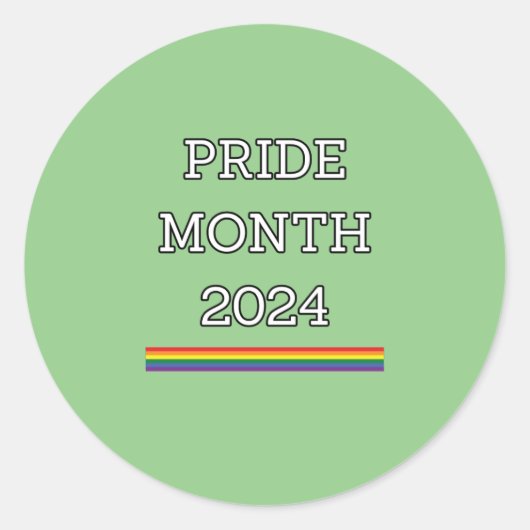 PRIDE MAAND 2024, lgbtq Ronde Sticker (Voorkant)