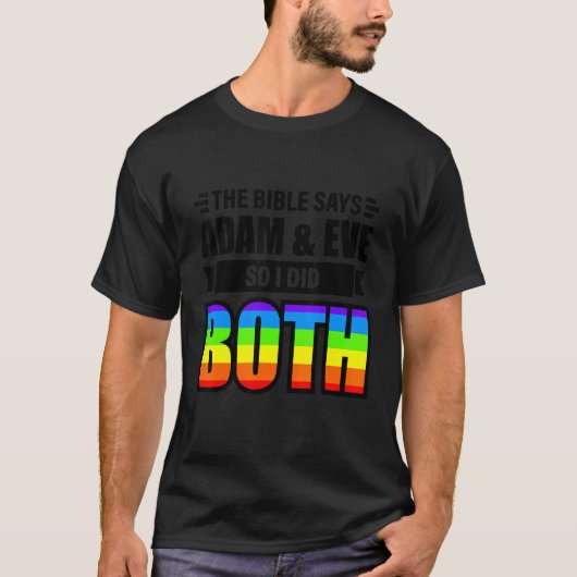 Pride maand de Bijbel zegt Adam en Eva T-shirt (Voorkant)
