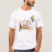Pride Maand Handen, Vredesborden, Regenbogen T-shirt (Voorkant)