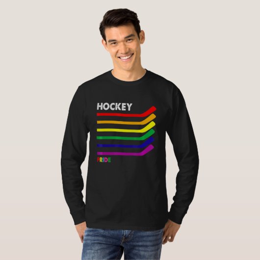Pride Maand LGBT Gay Transgender Vlag IJshockey S T-shirt (Voorkant volledig)