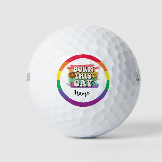 Pride maand LGBT met regenboog geboren deze gay Golfballen (Voorkant)