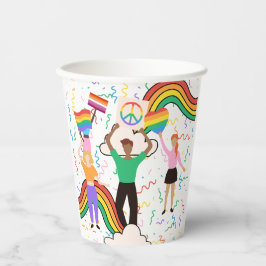 Pride maand LGBT met regenboog thema Papieren Bekers