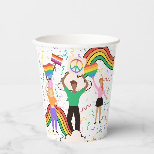 Pride maand LGBT met regenboog thema Papieren Bekers (Voorkant)