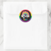 Pride maand LGBT met regenboog zichtbaar Ronde Sticker (Tas)