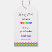 Pride Maand Moderne Regenboog Wees jezelf schattig Cadeaulabel (Achterkant)