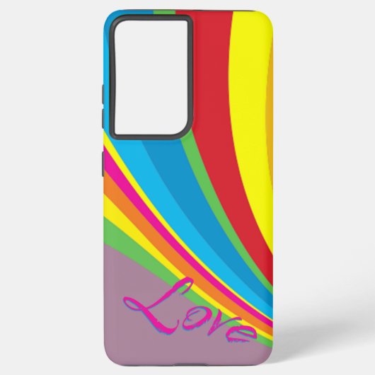 Pride Maand - Rainbow Love Samsung Galaxy Hoesje (Achterkant)