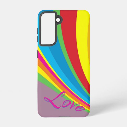 Pride Maand - Rainbow Love Samsung Galaxy Hoesje (Achterkant)