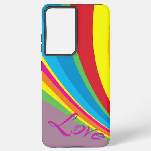 Pride Maand - Rainbow Love Samsung Galaxy Hoesje (Achterkant)