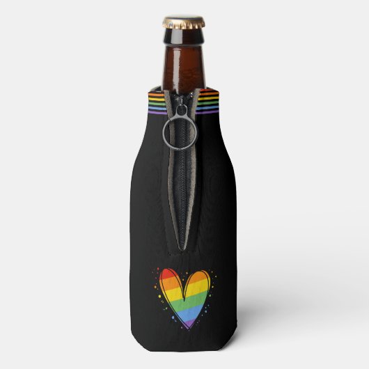Pride Maand Regenboog LGBTQ Liefde Flesjeskoeler (Fles Achterkant)