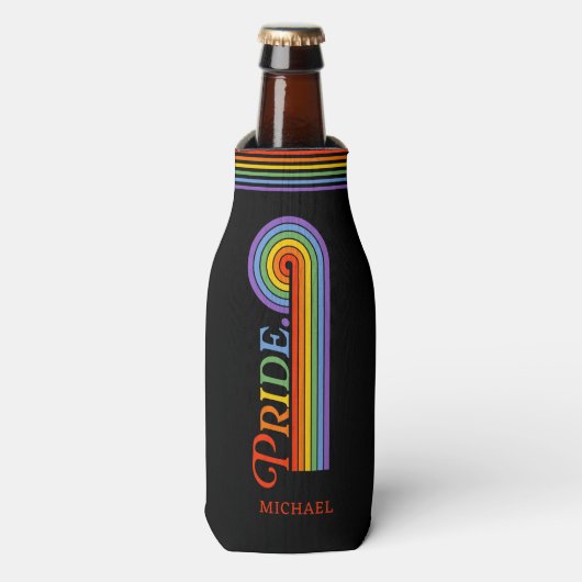 Pride Maand Regenboog LGBTQ Liefde Flesjeskoeler (Fles Voorkant)
