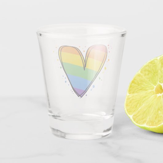 Pride Maand Regenboog LGBTQ Liefde Shot Glas (Achterkant)