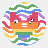 Pride Maand - Regenboog Vlag Hart Ronde Sticker (Voorkant)