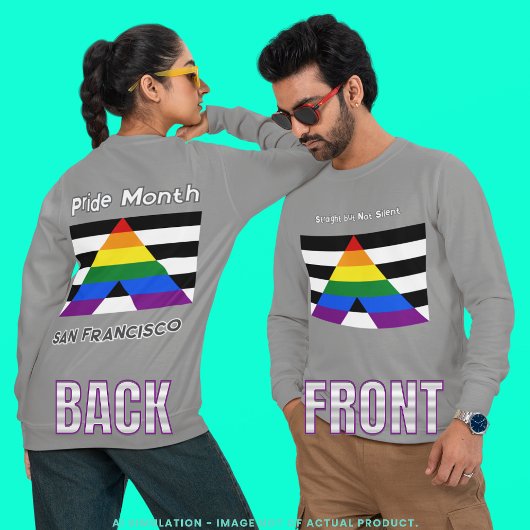 Pride Maand "Straight but Not Silent" LGBTQ+ Bondg Tri-Blend Shirt