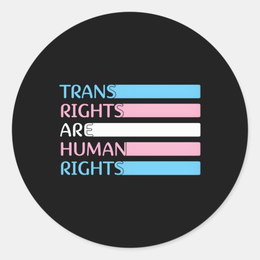 Pride Maand Trans-rechten zijn HU-rechten Ronde Sticker (Voorkant)
