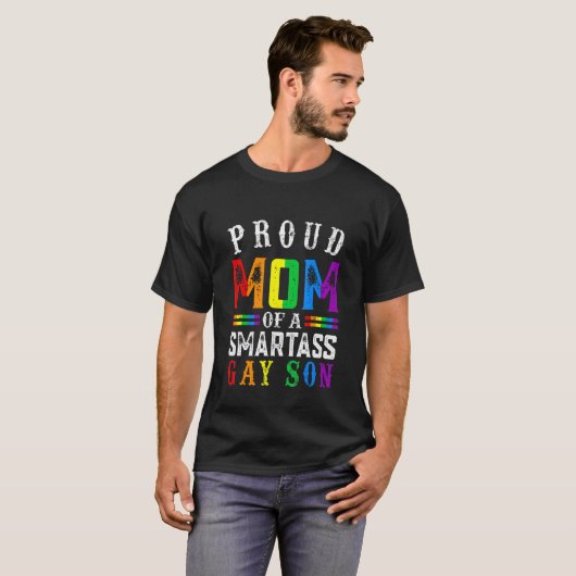 Pride Maand Trots Moeder Van Een Smartass Gay Son  T-shirt (Voorkant volledig)