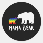 Pride Mama Beer Ronde Sticker (Voorkant)