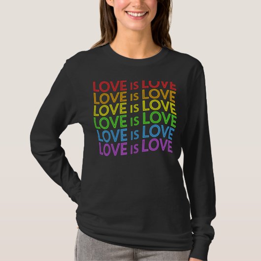 Pride March Rainbow Lgbt Equality Love is Love Gay T-shirt (Voorkant)
