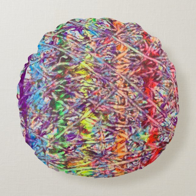 Pride Marmer Kunstwerk Knop Rond Kussen (Voorkant)