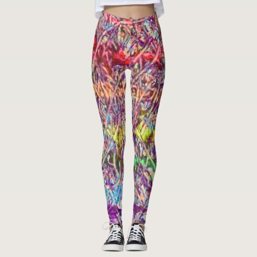 Pride Marmer Kunstwerk Leggings (Voorkant)