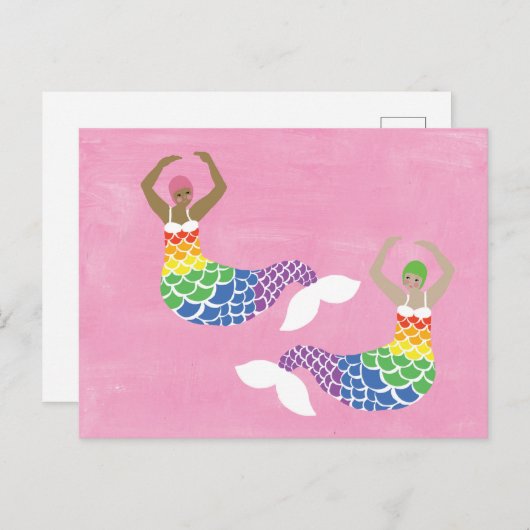 Pride Mermaid Rainbow Flag Tail LGBT Briefkaart (Voorkant / Achterkant)