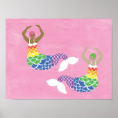 Pride Mermaid Rainbow Flag Tail LGBT Poster (Voorkant)