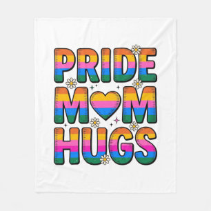 Pride Moeder Knuffelt Vintage Regenboog Vector Des Fleece Deken