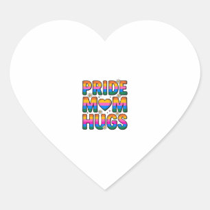 Pride Moeder Knuffelt Vintage Regenboog Vector Des Hart Sticker