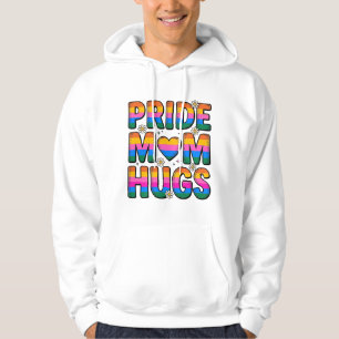 Pride Moeder Knuffelt Vintage Regenboog Vector Des Hoodie
