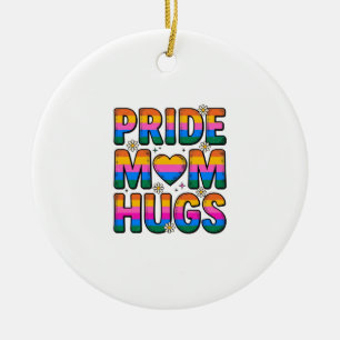 Pride Moeder Knuffelt Vintage Regenboog Vector Des Keramisch Ornament