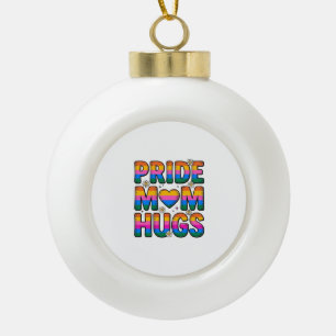 Pride Moeder Knuffelt Vintage Regenboog Vector Des Keramische Bal Ornament