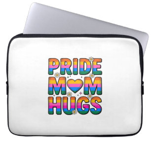 Pride Moeder Knuffelt Vintage Regenboog Vector Des Laptop Sleeve