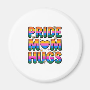 Pride Moeder Knuffelt Vintage Regenboog Vector Des Magneet
