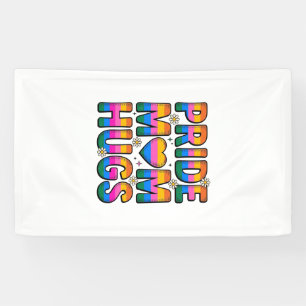 Pride Moeder Knuffelt Vintage Regenboog Vector Des Spandoek