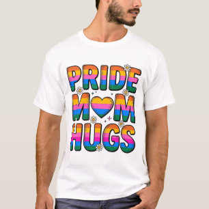 Pride Moeder Knuffelt Vintage Regenboog Vector Des T-shirt