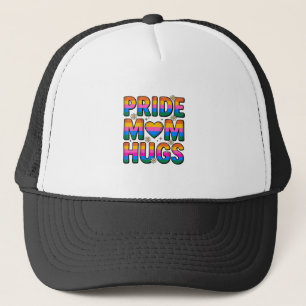 Pride Moeder Knuffelt Vintage Regenboog Vector Des Trucker Pet
