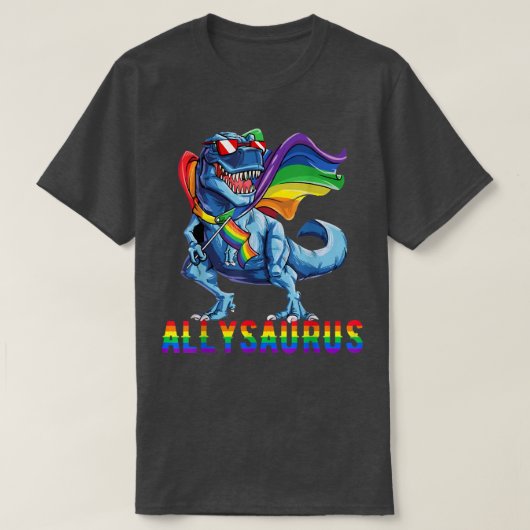 Pride Month 2022 Allysaurus Dinosaur Rainbow Flag T-shirt (Design voorkant)