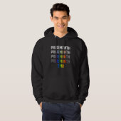 Pride Month Emo Demon Proud Sarcasm Rainbow Flag Hoodie (Voorkant volledig)