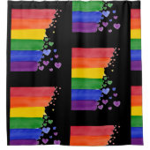 Pride Month Lesbian, homo, met regenboog Douchegordijn (Voorkant)