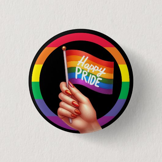 Pride Month LGBT met regenboogthema Ronde Button 3,2 Cm (Voorkant)