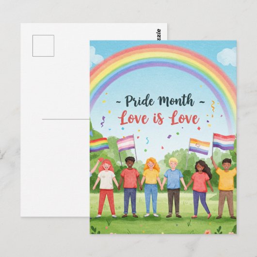 Pride Month: liefde is liefde Briefkaart (Voorkant / Achterkant)