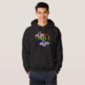 Pride Month Love is Love Rainbow Flag Proud Ally L Hoodie (Voorkant volledig)