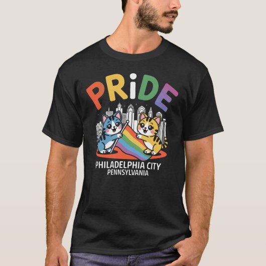Pride Month Philadelphia City Pennsylvania Verenig T-shirt (Voorkant)