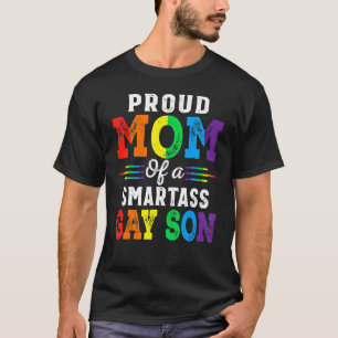 Pride Month Proud Mam van een Smartass Gay Son LGB T-shirt