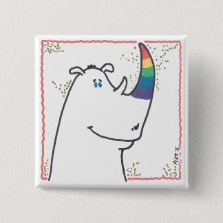 Pride Neushoorn Knop Vierkante Button 5,1 Cm