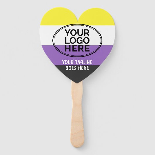 Pride Nonbinary Flag Custom Logo Handwaaier (Achterkant)